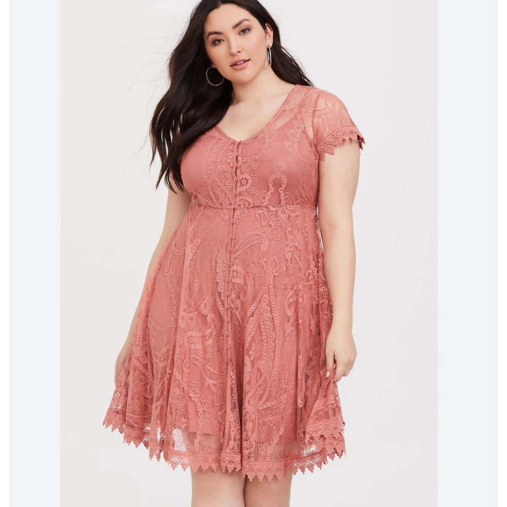 New Torrid Mini Lace Button-Front Shirt Dress 2 18/20